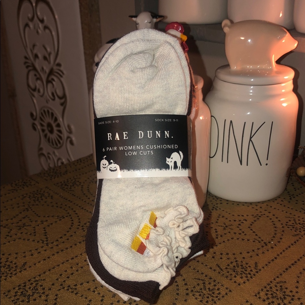 Rae Dunn Halloween Themed 6 Pair Women's Cushioned Low Cut Socks Shoe Size 4-10